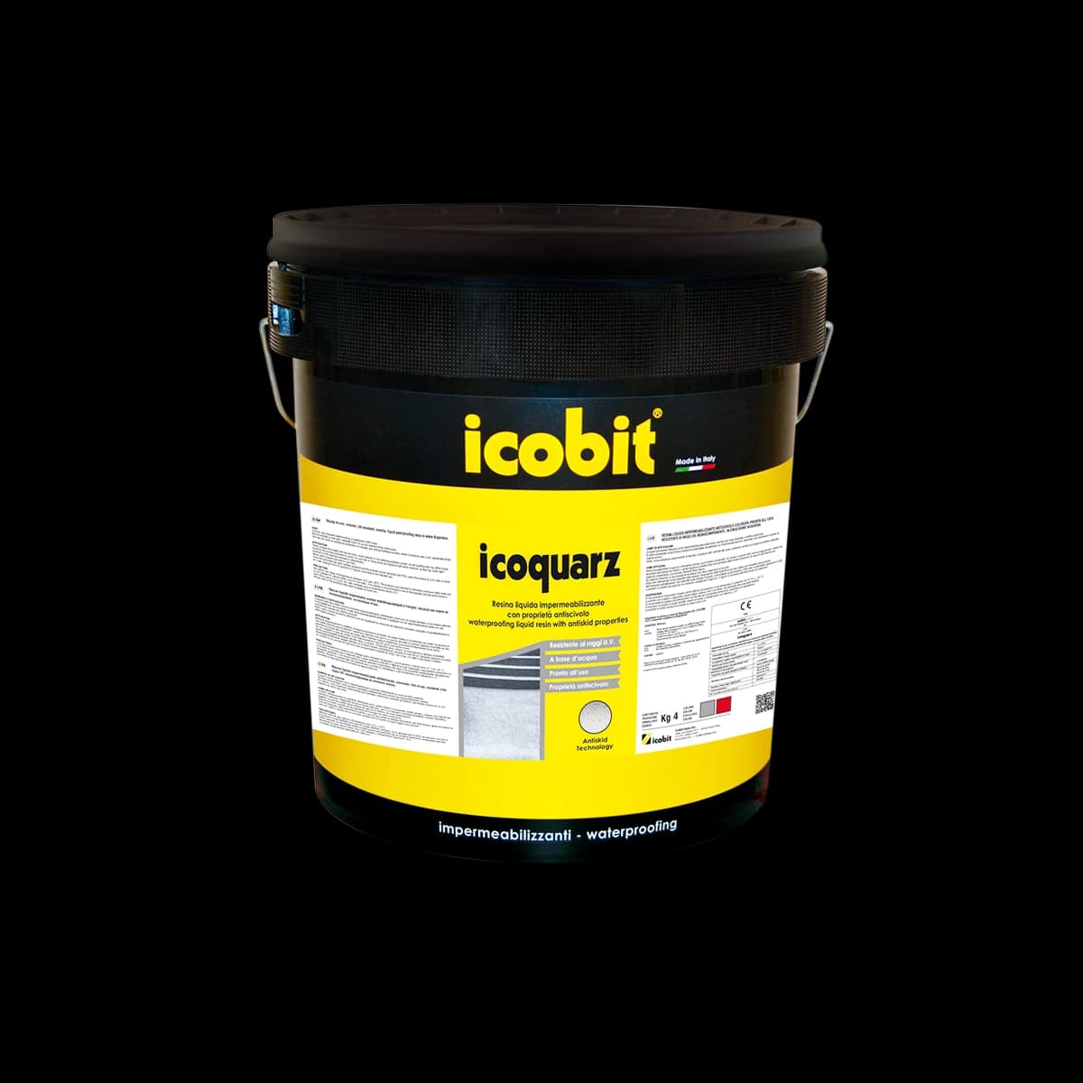 Icoquarz Single-Component, Non-Slip Elastomeric Colored Waterproofing Liquid Resin (Liquid, Water Based) (22 Kg)