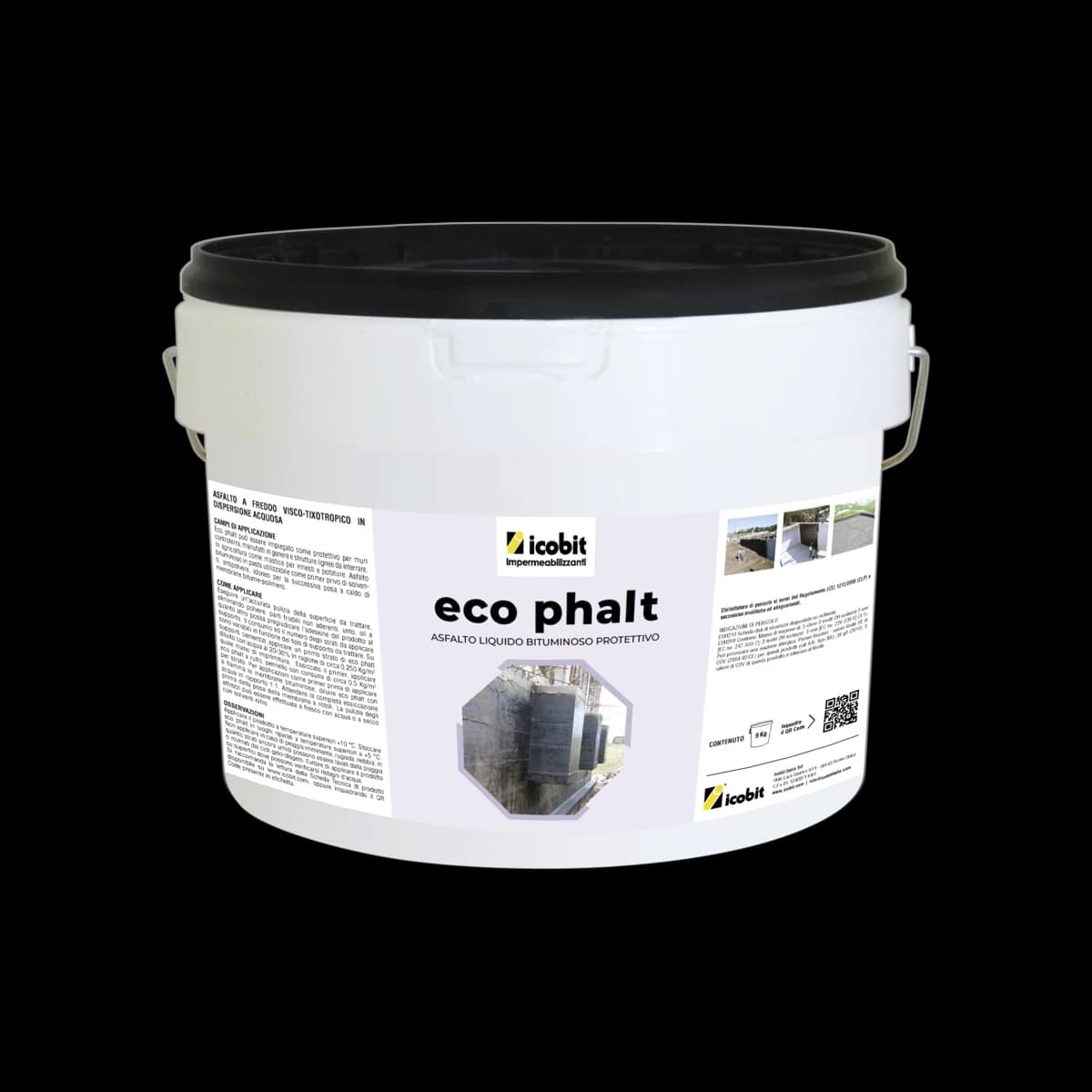 Eco Phalt Bituminous Asphalt Paste for Subsequent Hot Laying (Liquid, Water Based) (9 Kg)